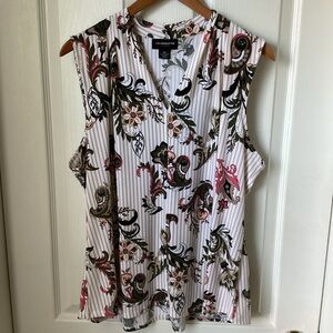 LIZ CLAIBORNE: silky sleeveless V-neck, top XXL